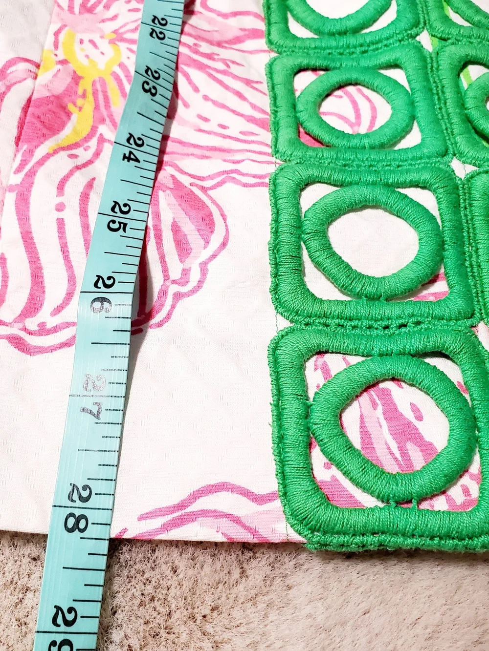 Lilly Pulitzer Inspired Strapless Floral Mini Dress Size 6 Pink Green Resortwear - Picture 8 of 14